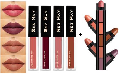 Marie Huda Beauty 4 Piece WaterProof Liquid Matte Combo Pack + 5 in 1 Lipstick Set - B