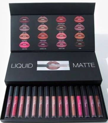 YELGO Set of 12 Liquid Lipsticks Matte Finish Long Lasting (Multicolor Pack 64 Ml)