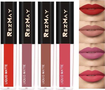 rezmay Insta Beauty WaterProof Non Transfer Liquid Matte Lipstick Combo Pack Set 4
