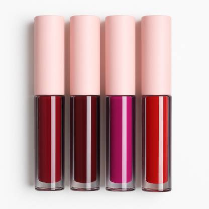 LIPOXIE Matte Finish Red Lipstick Set – Mini Format – Full Coverage