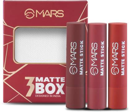 MARS 3 Matte Box Lipstick Pack Of 3