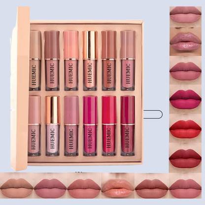 huemic 12 Colours, Liquid Matte Lip Gloss for Women