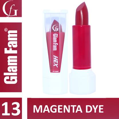 Glam Fam Hex Lipstick in shade of Magenta Dye ,Matte , Long Lasting With Smudge Proof