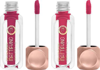 COLORS QUEEN Mattifying Long Lasting Non Transfer Liquid Matte Lipstick Combo Pack of 2
