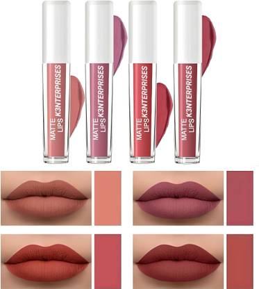 K3NTERPRISES RED EDITION SET OF 4 LIQUID LIPSTICKS 20 ML