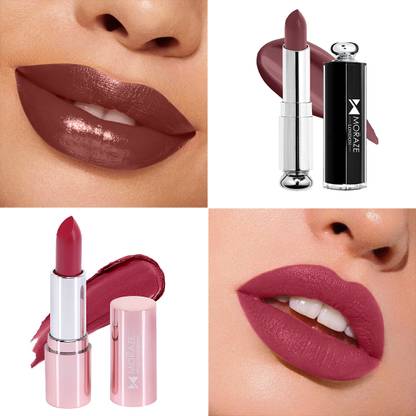 MORAZE Pack of 2 Matte Lipsticks |Full Coverage Long Lasting 8.2gm(Cappucino+Busy)