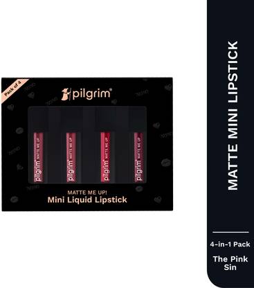 Pilgrim Mini Liquid Lipstick 4 in 1 Pack Smudgeproof, Hydrating & Lightweight
