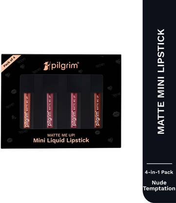 Pilgrim Mini Liquid Lipstick 4 in 1 Pack Smudgeproof, Hydrating & Lightweight