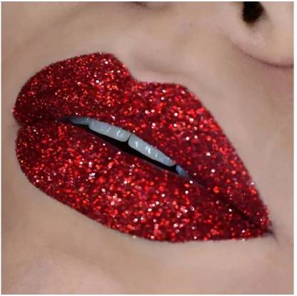 Arcanuy best and shimmer hot blood red glitter lipstick