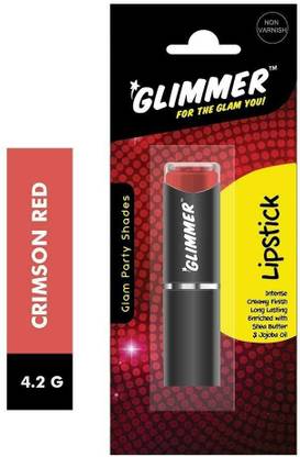Glimmer Glam Party Shades Matte Lip Colour,Crimson Red 4.2 g pack of 1