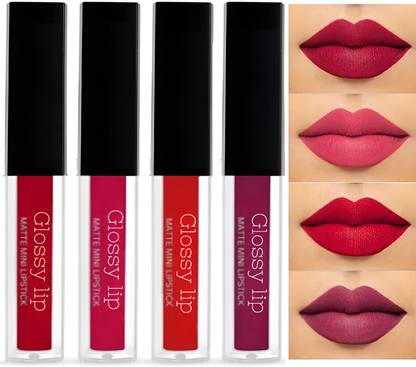 TILKOR Water Proof Liquid Matte Lipstick Set of 4 (Maroon, Magenta, Red, Wine, 12 ml)