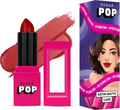SUGAR POP Satin Matte Luxe Lipstick 08 Carnation - Long-wearing | Full Coverage