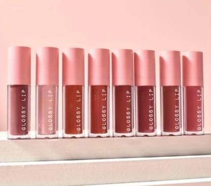 FLIPZON BEAUTY Lipstiks Combo Pack of8 Liquid Mini Lipstick(THE FOREVER NUDE EDITION&RED