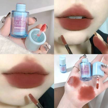 DAIMANPU Gege Bear Matte Crayon Lipstick - Hydrating Heart Stamped Glossy Lip