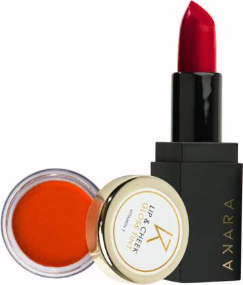 AKARA Dual combo for lipstick (Cool Red) and tint (Orange tangerine ) Combo