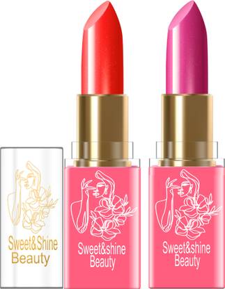 SWEET AND SHINE Matte Lipstick for Women Red and Rani (Dark Pink) Combo Pack of 2