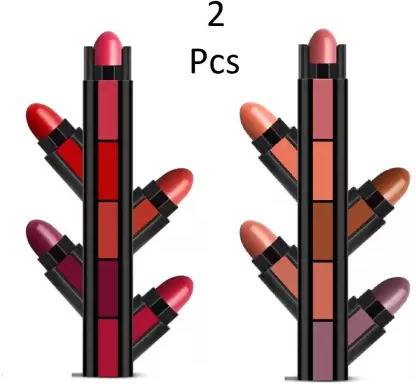 MR. HUDA New 5 in 1 Forever Enrich Matte Lipstick, The Red & Nude Pack of 2