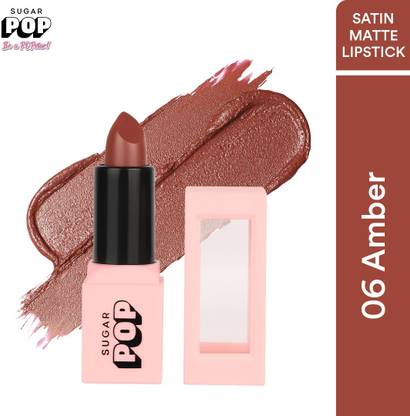 SUGAR POP Satin Matte Lipstick - 06 Amber | Light brown