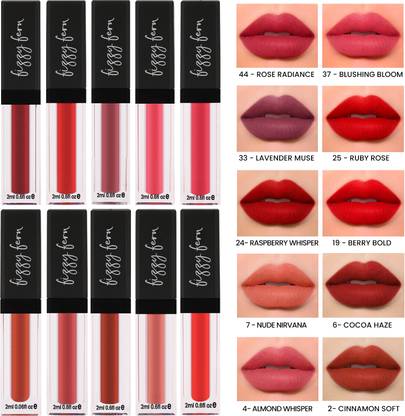 Fizzy Fern Long Lasting Matte Liquid Lipstick, Nourishing, Transferproof, Smudge (Set of10)