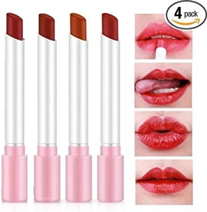 Rsentera Professional 4 Colors Matte Cigarette Lipstick Pack Set Long Lasting,Waterproof