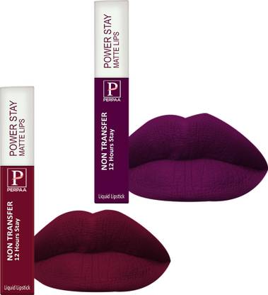 Perpaa Power stay Smudge-proof, Non-sticky & Long lasting liquid lipstick combo pack 2