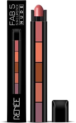 Renee FAB 5 Nude, 5-in-1 Lipstick, Smooth Matte Finish Lips, Non-Drying, Intense Color