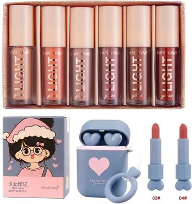 KA CAYLA ULTIMATE COMBO OF AIRDOPS LIPSTICK WITH HANDAIYAN LIGHT GLOSS