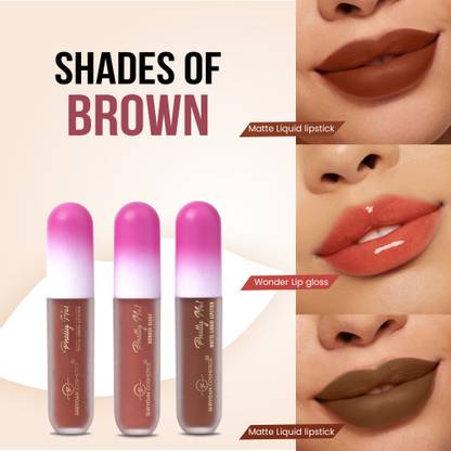 Shryoan Pretty Me! 2 Liquid Lipstick & 1 Lip Gloss | Transfer Proof & Highly Pigmented