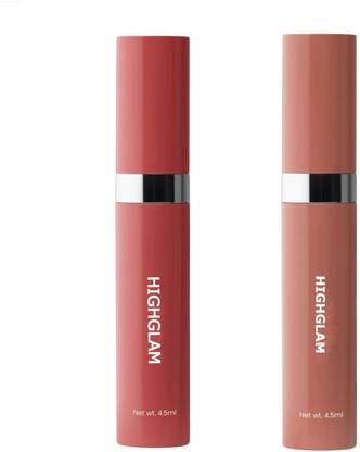HIGHGLAM Waterproof Matte Lipstick Pack of 2, Shade Nude and Mauve