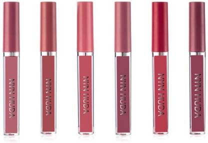 NYN HUDA Insta Beauty Waterproof matte Liquid Lipstick Set of 6 , Shade - A