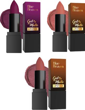 BLUE HEAVEN Getmattelipstick 4g 503P Ecom + 601B Ecom + 602B Ecom (Set of 3)