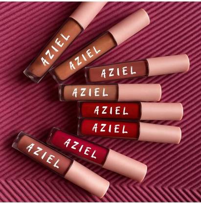 Aziel Non-Drying Matte Lipsticks Combo – Mini Set of 8 | Nude & Red Shades