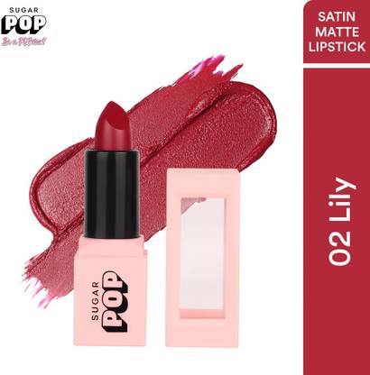 SUGAR POP Satin Matte Lipstick - 02 Lily | Bright red with a hint of orange