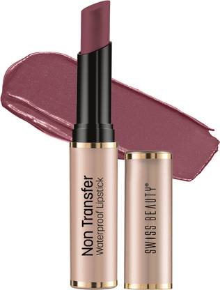 SWISS BEAUTY Non Transfer Long Lasting Waterproof Lipstick - (Mellow Drama, 3g)