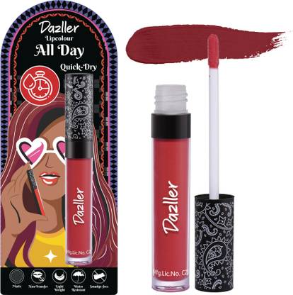 Dazller All Day Lipcolour, Ultra Intense Matte,Smudge-Proof, Lightweight,Up to 8Hrs Stay