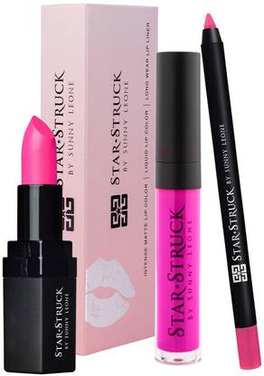 Star Struck By Sunny Leone 3Pc Lip Kit (Lipstick+Lip Gloss+Lip Liner)
