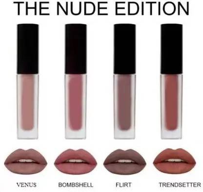 glambelle Beauty Long Lasting Waterproof Non Transfer Liquid Matte Lipstick Set of 4