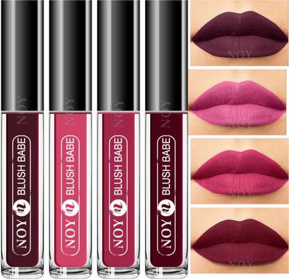 NOY Long Lasting+Moisturzing Matte Liquid Lipstick For Women Party Combo-4 #YN169