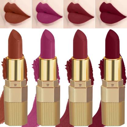 Perpaa Sensational Creamy Matte Lipstick Weightless 4 Piece (5-8 Hrs Stay)