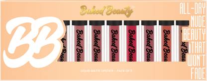 BAKED BEAUTY Matte Liquid, Long Lasting Mini Lipstick Set, Waterproof, Pack of 9