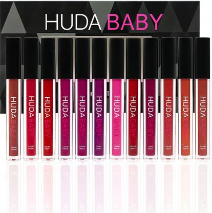 HUDA BABY BEAUTY Lipstick Matte Waterproof Liquid Lipsticks Set of 12