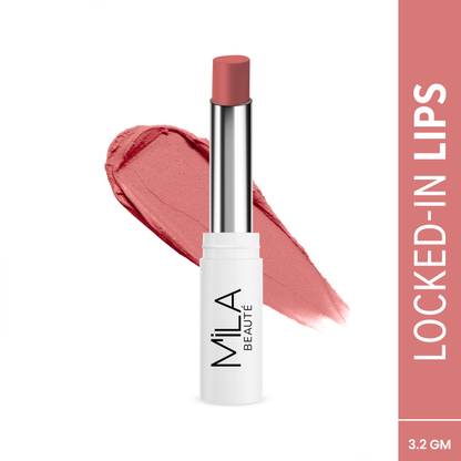 mila beaute Locked In Lips Lipstick Transfer Proof with Velvety Texture Lightweight
