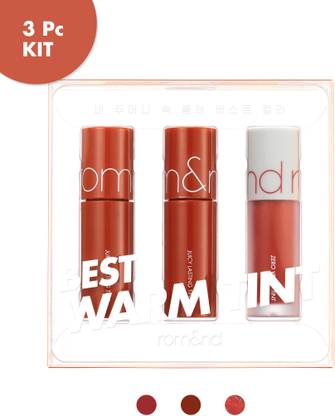 Rom&nd Best Tint Edition | Mini Korean Lip Tints - 01 Warmtone Pick ( 3pcs x 2g each)