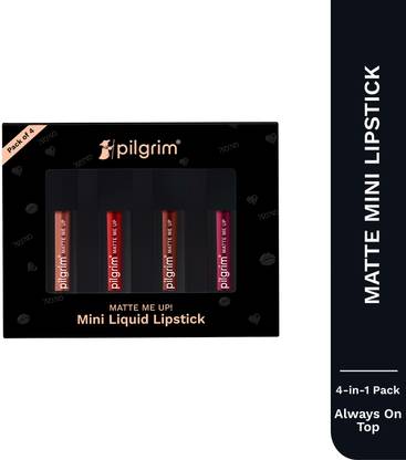 Pilgrim Mini Liquid Lipstick 4 in 1 Pack Smudgeproof, Hydrating & Lightweight