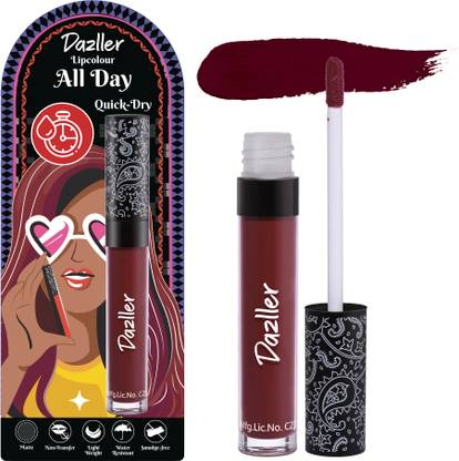 Dazller All Day Lipcolour, Ultra Intense Matte,Smudge-Proof, Lightweight,Up to 8Hrs Stay