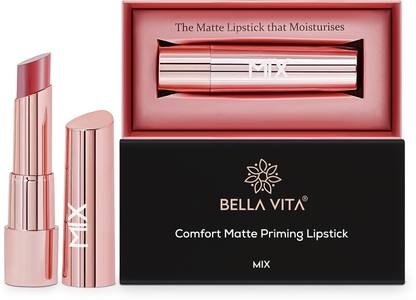 Bella vita organic Comfort Matte Priming Lipstick II Smudge proof, long lasting & moisturising II