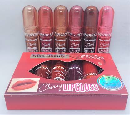 Kiss Beauty Cherry matte brush liquid lipstick capsule combo of 6