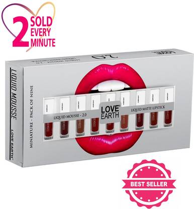 लव अर्थ Liquid Mousse Lipstick 2.O Matte Finish Combo Kit