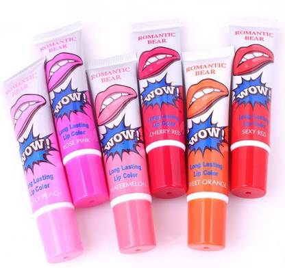 XBY Wow Lipstick Peel Off Tattoo Lipstick Peel Off Lip Gloss (Multicolor, 90 g)