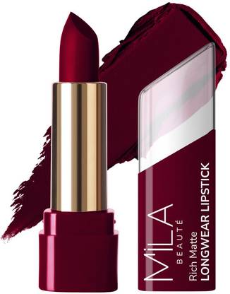 MILA BEAUTÉ Rich Matte Longwear Lipstick For Woman|Up To 8 Hrs Stay|Enriched With Vitamin E|